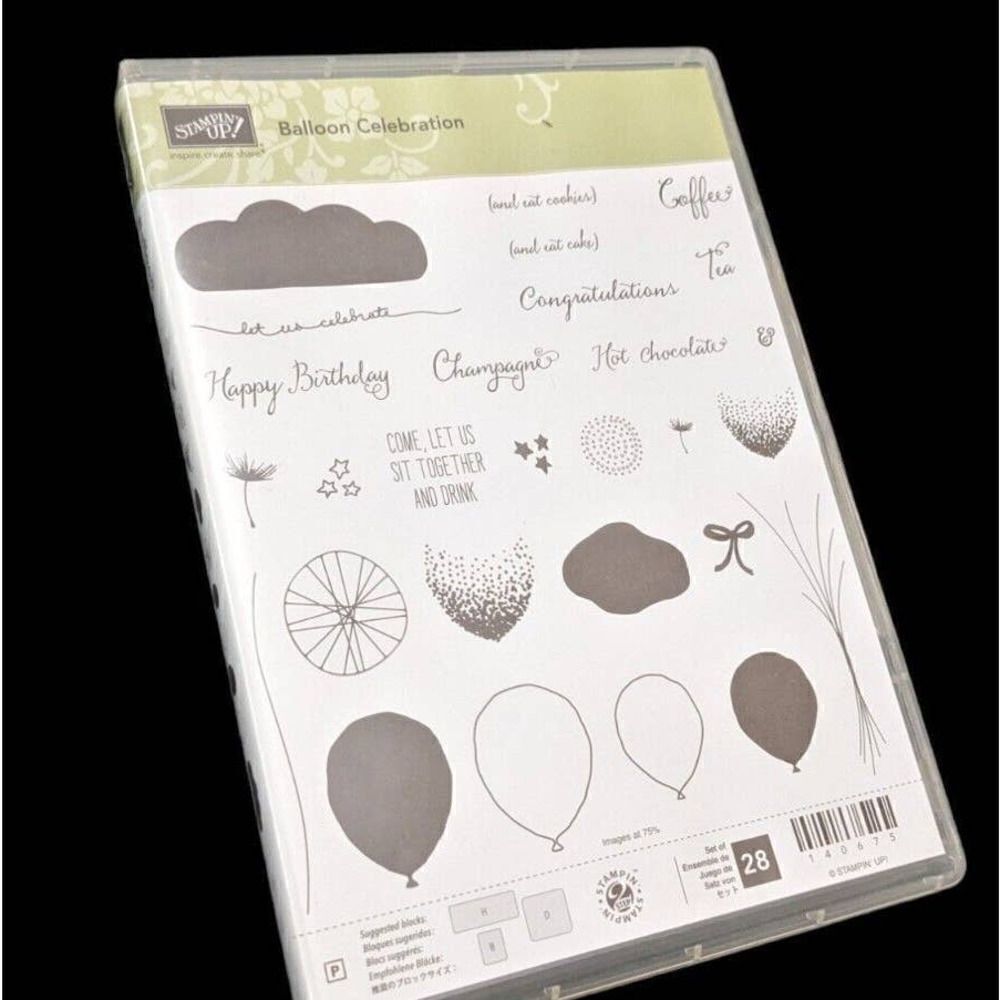 Stampin‎ Up Balloon Celebration Photopolymer Cling Stamp Set 140675